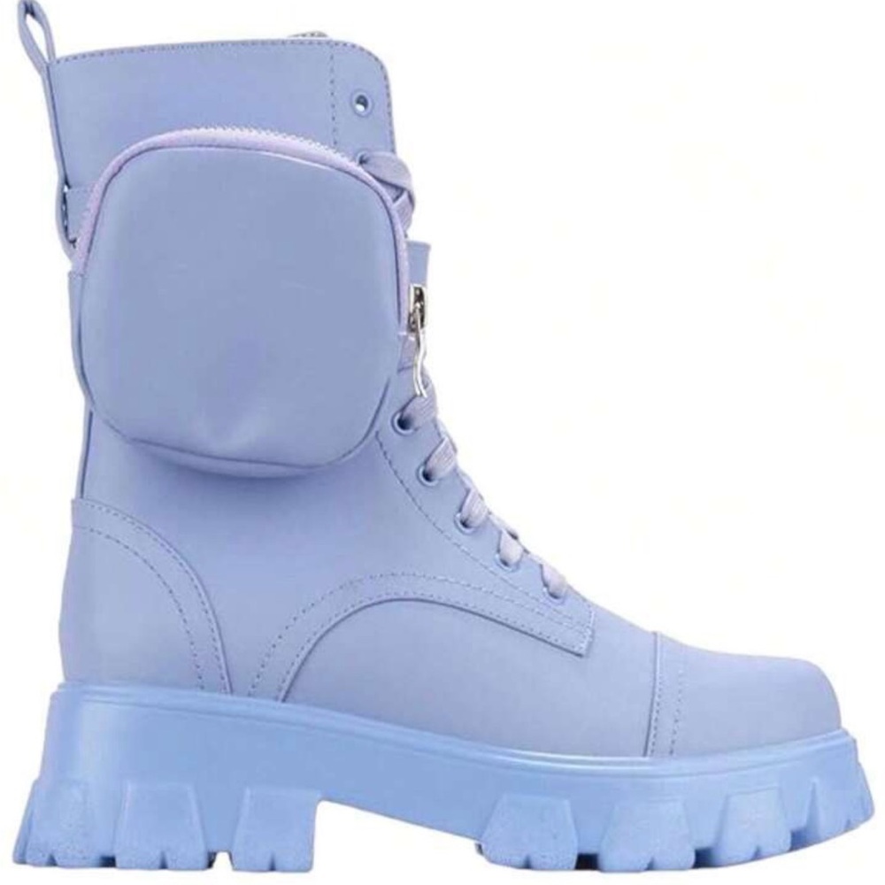 Cape Robbin Lilac/Lavender Combat Boots with Pouch